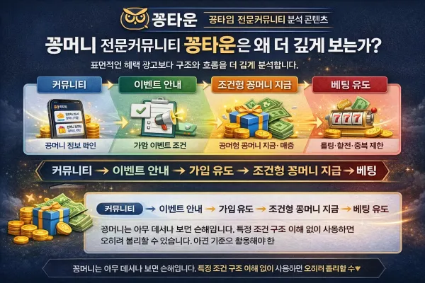 꽁머니 전문커뮤니티 꽁타운 기준으로 본 꽁머니 구조와 지급 흐름 분석