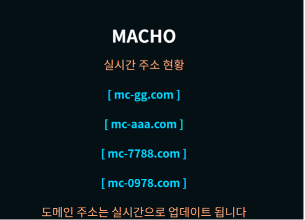 먹튀사이트 (마초 MACHO 사이트)