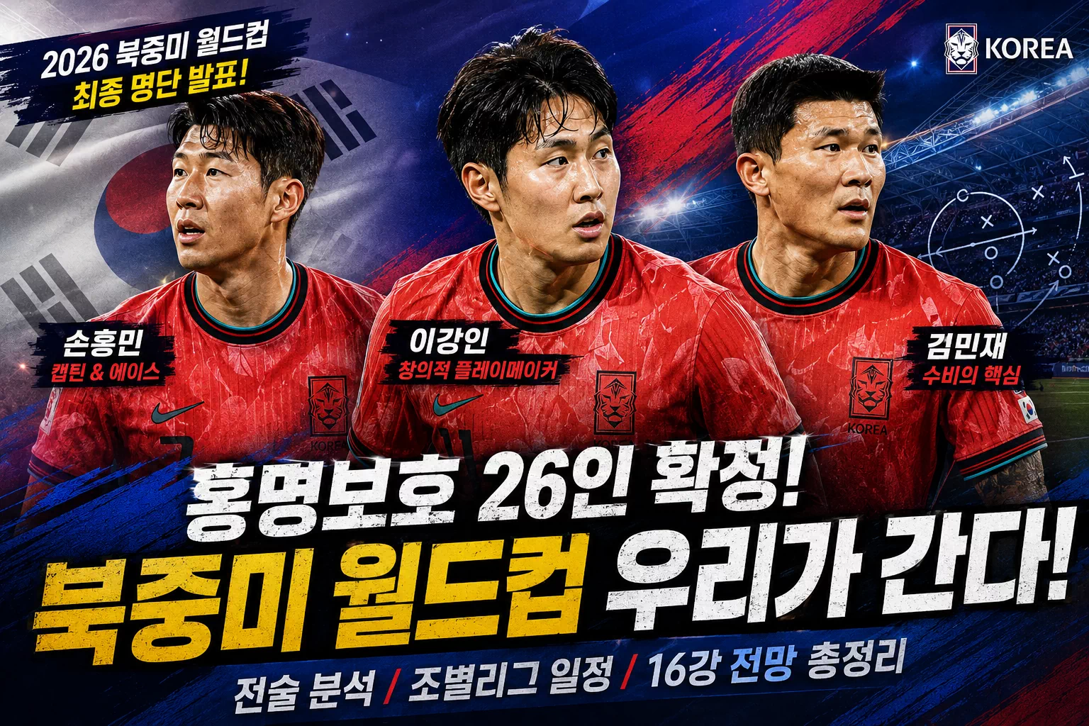 손흥민 4번째 월드컵 도전…홍명보호 최종명단 발표와 북중미 월드컵 전술 변화 분석 - 오늘의 스포츠 경기분석 / 예측 손흥민 4번째 월드컵 도전…홍명보호 최종명단 발표와 북중미 월드컵 전술 변화 분석 - 오늘의 스포츠 경기분석 / 예측