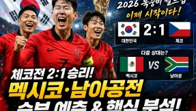 체코전 2:1 승리! 북중미 월드컵 이제 시작이다!